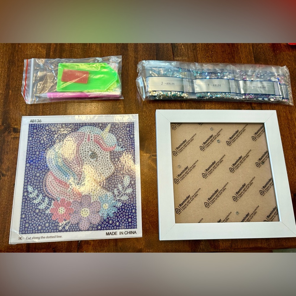 Diamond Paint Art Kit with Colorful Gems